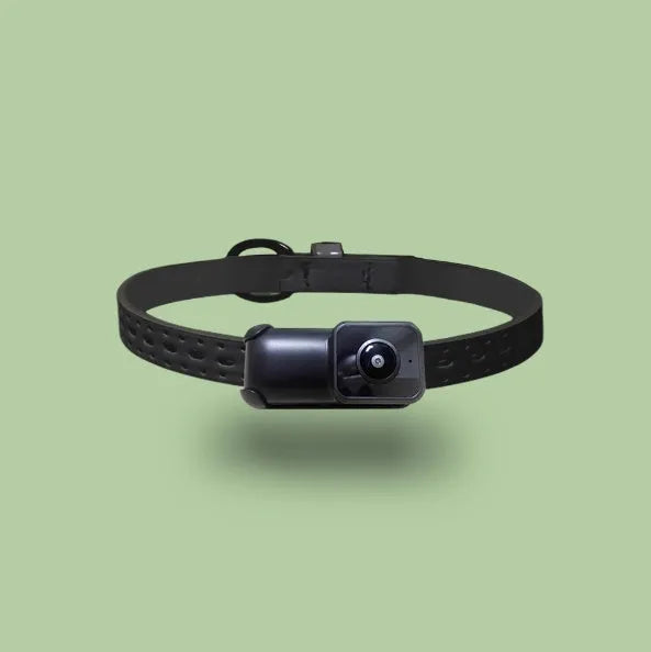 Black Wi-Fi camera neckband wireless recorder with USB-C port and compact dimensions