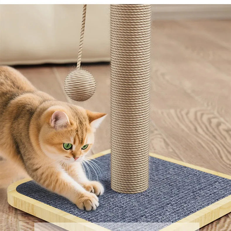 Scratch-resistant cat climbing frame toy with hanging ball in windmill design