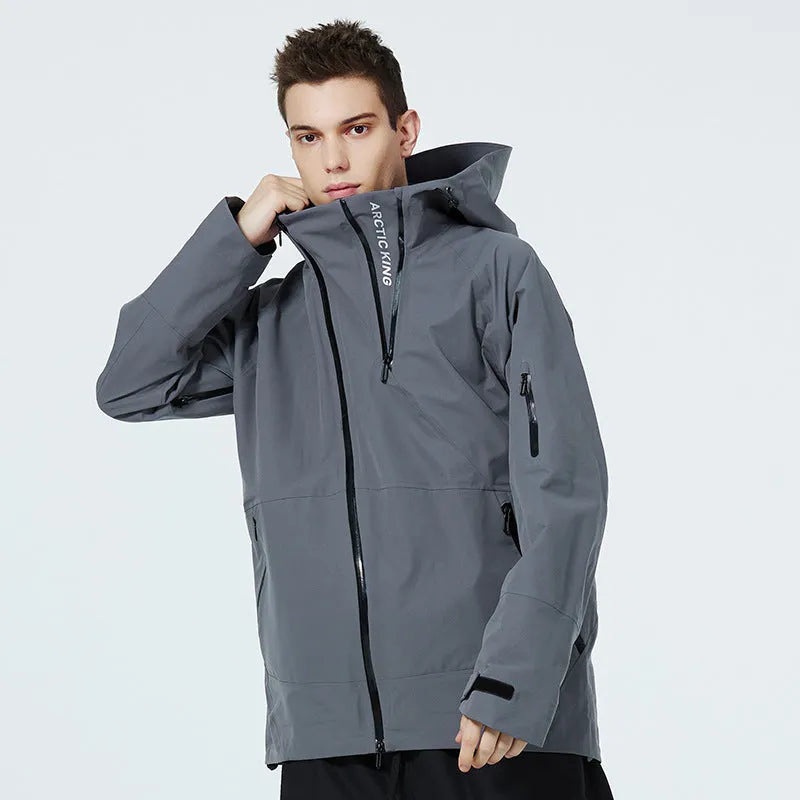 Men's and women's thin windproof waterproof ski suit in yellow, available in sizes XS to XL