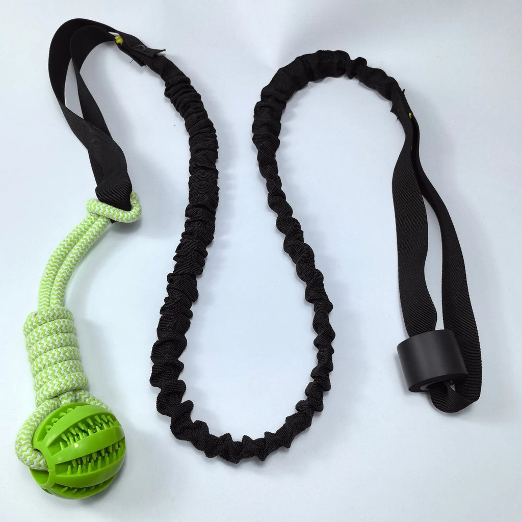 Green cotton dog tug rope toy with corncob design for chew and pull play