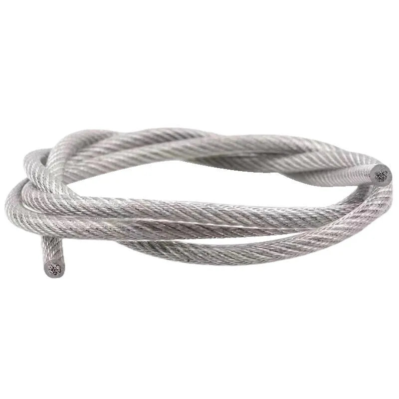 304 stainless steel invisible anti-theft security wire coil showing flexible coated rope construction