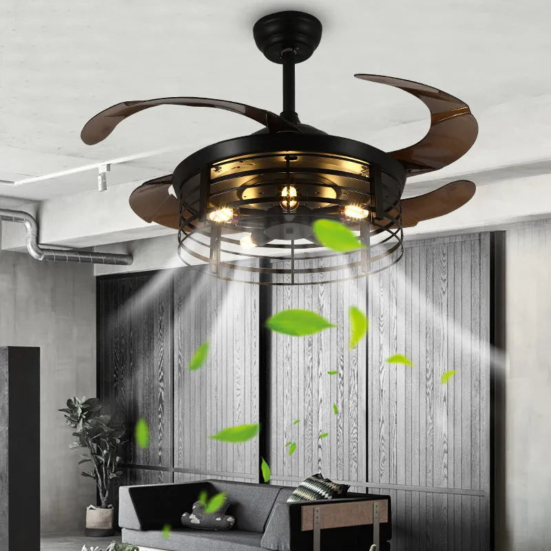 42 inch invisible ceiling fan lamp with acrylic blades and remote control