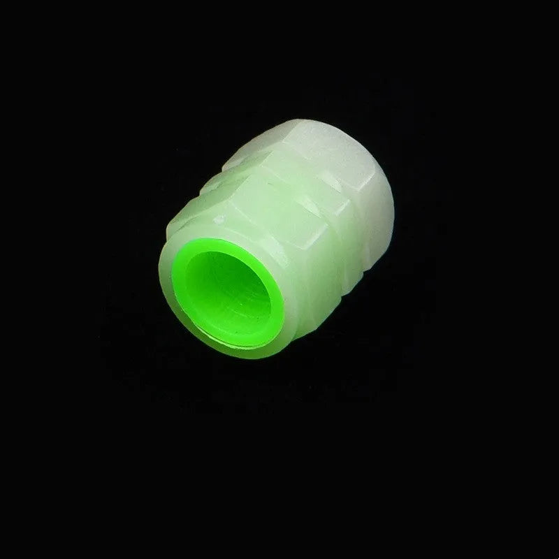 Car luminous valve caps with rubber construction and glowing mechanism