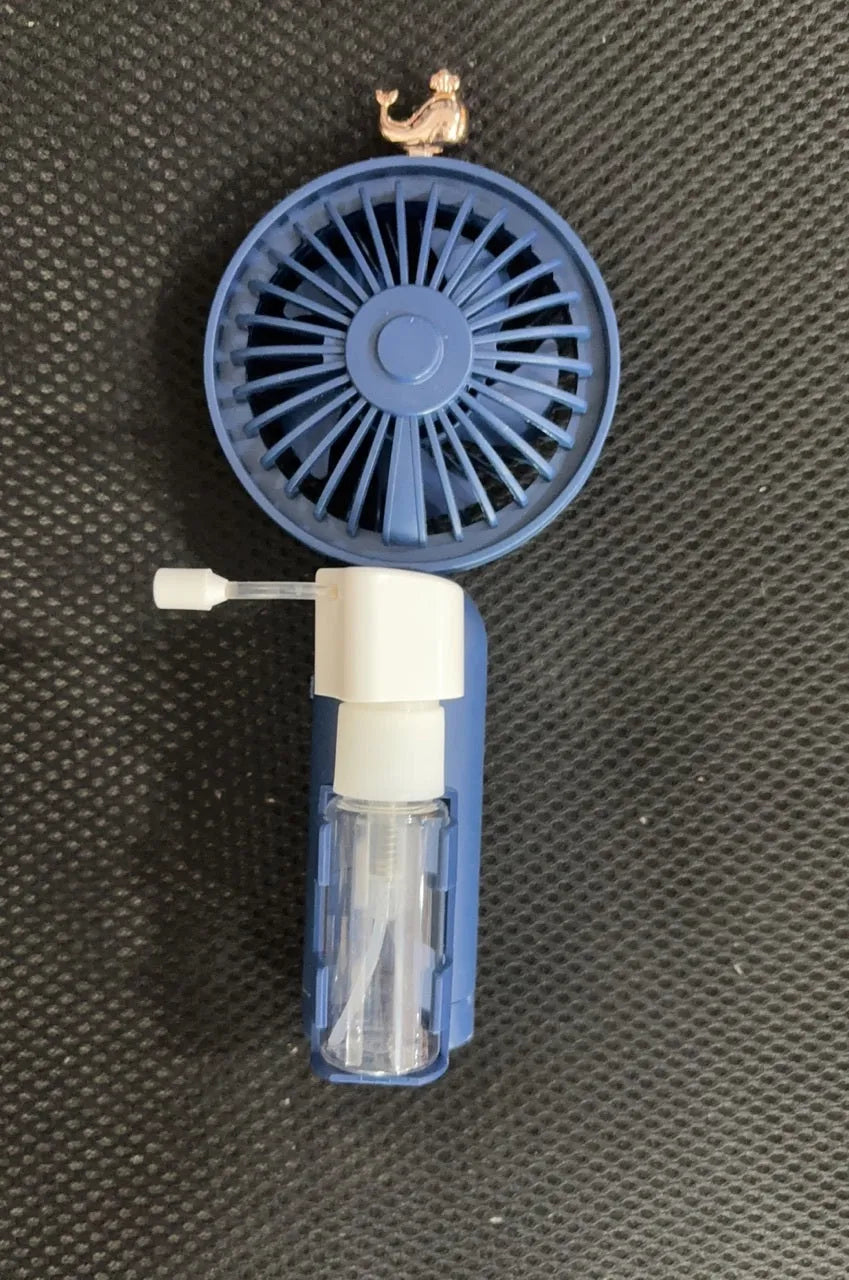 USB-powered plastic personal nozzle fan in choice of colours: apricot, blue, green, orange, pink.
