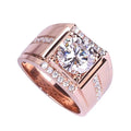 Men's adjustable geometric ring in copper with electroplated metallic finish