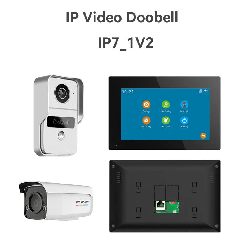 1080P video intercom doorbell system with colour HD camera and 7-inch or 10-inch display options