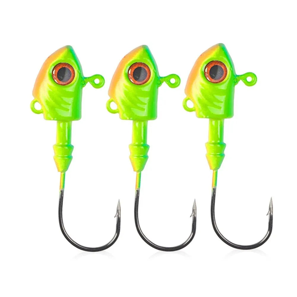 Simulation Yayu shaped lead head hook fishing jig in blue silver yellow 7 weight options