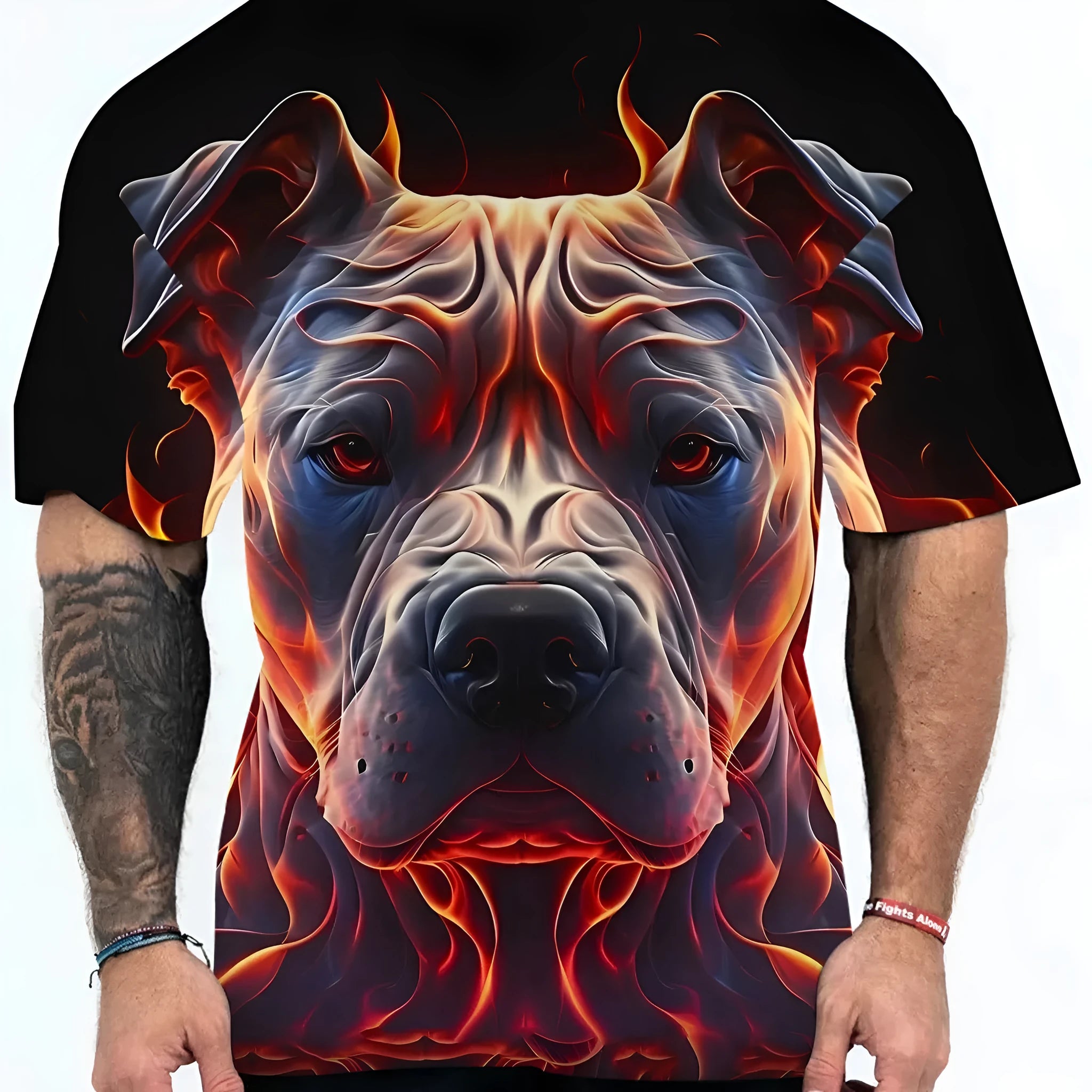 3D digital print short sleeves pullover T-shirt with animal camouflage pattern on polyester blend fabric
