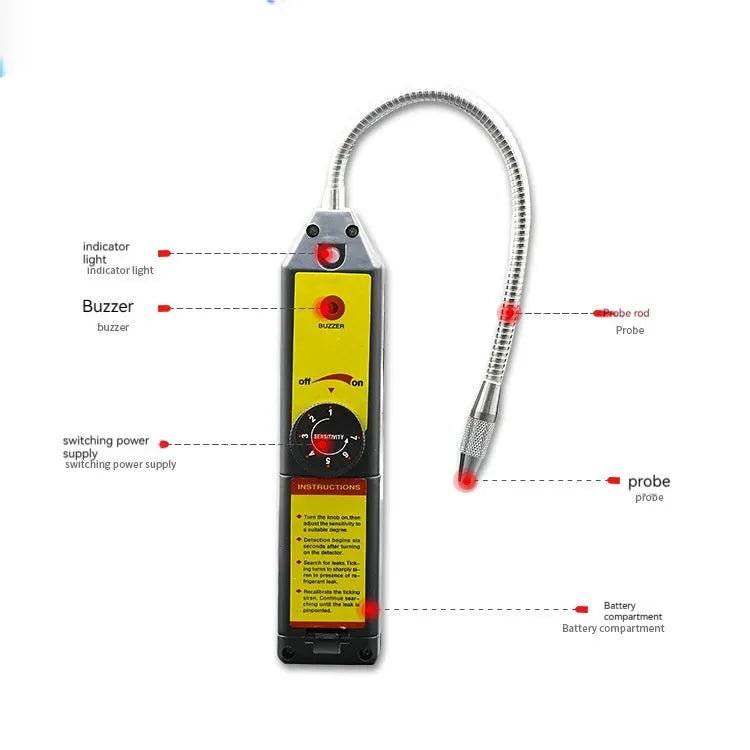 WJL-6000 halogen electronic car leak detector with 20cm probe for refrigerant system diagnostics