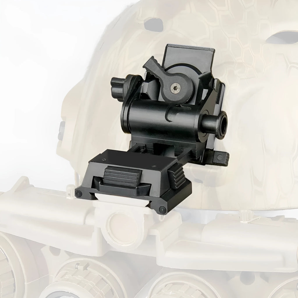 Metal alloy L4 G24 night vision helmet mount with breakaway base in dark earth finish