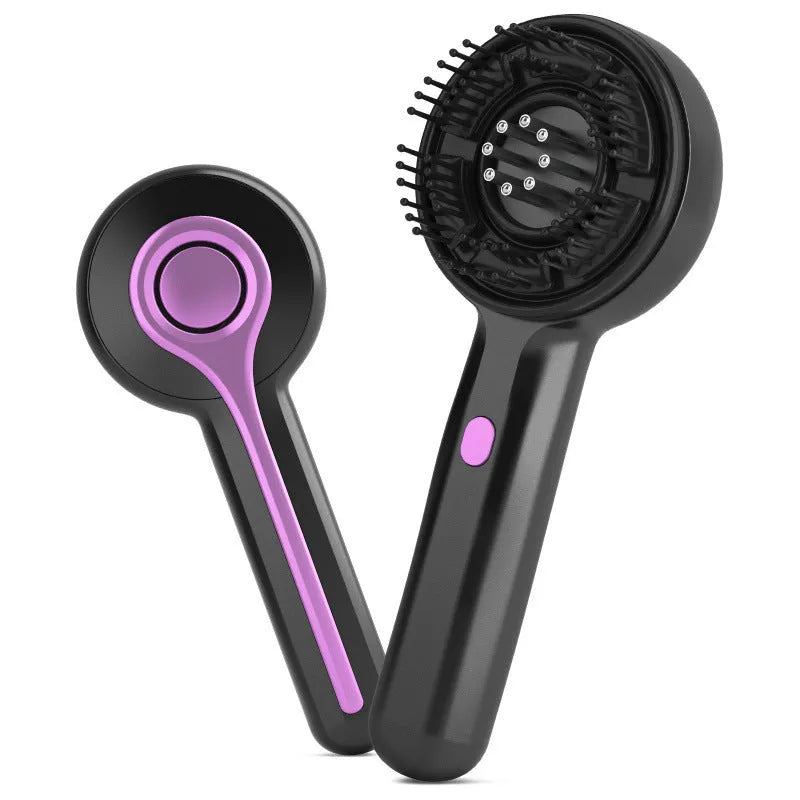 USB head massage comb with vibration function in black, grey or red colours