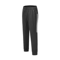 Men's black running trousers with mid waist design and polyester fabric for exercise