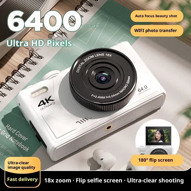 CCD Camera HD Digital Camera with WiFi transmission in black, compact plastic body