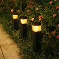 Solar garden ground lamp with cuboid design for pathway and courtyard lighting