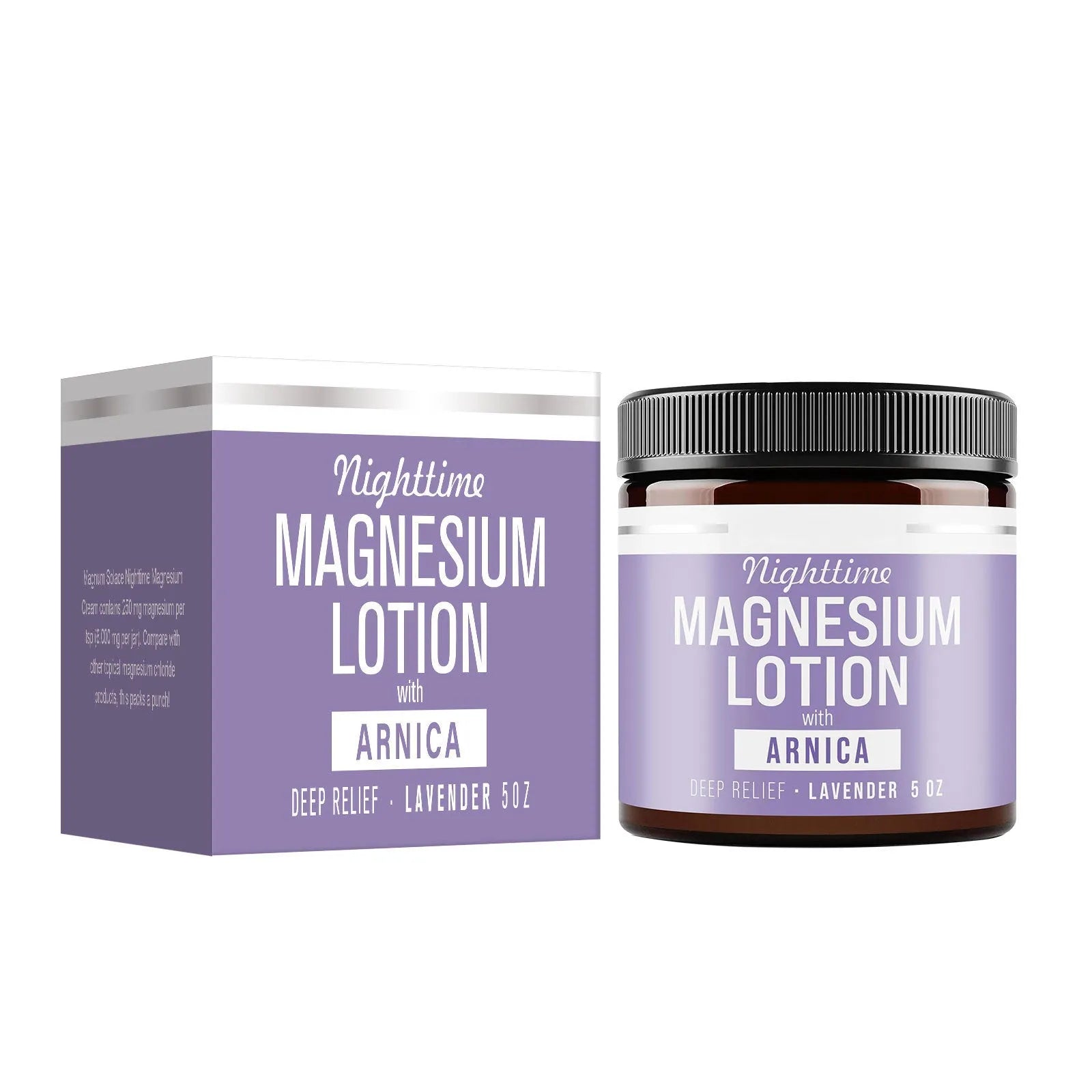 Magnesium body butter cream in 150ml jar measuring 7.1 x 7.1 x 6.0cm