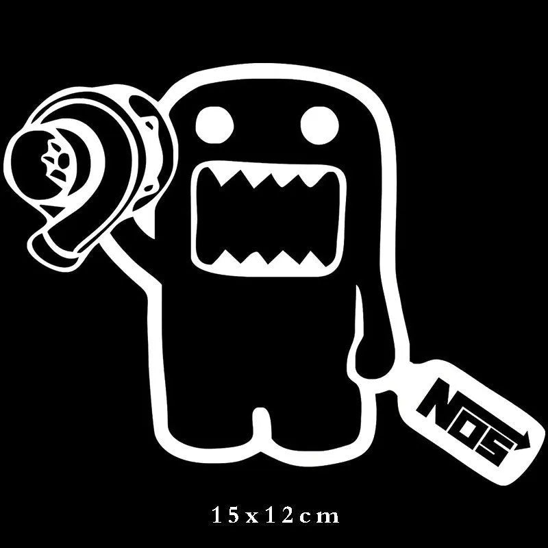Black and white 15x12cm PVC car window sticker for vehicle decoration