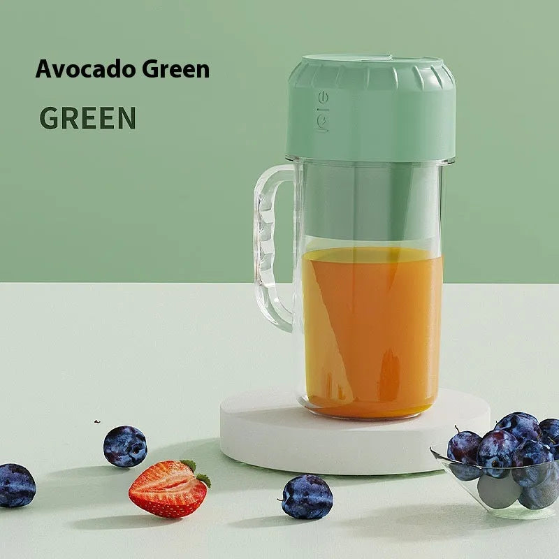 USB portable household juicer in cherry blossom powder with 150W motor and plastic body