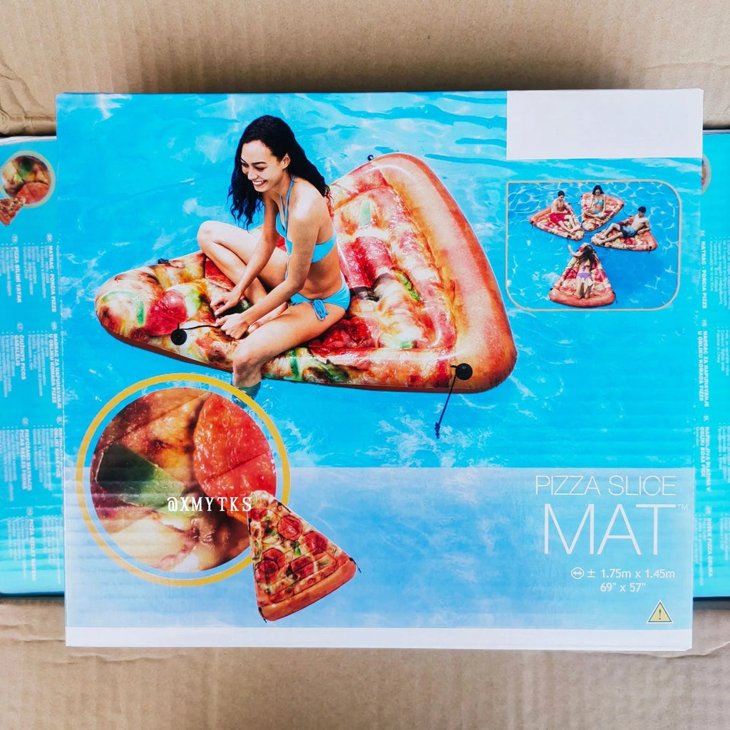 Large pizza themed inflatable surfboard float measuring 175cm by 145cm