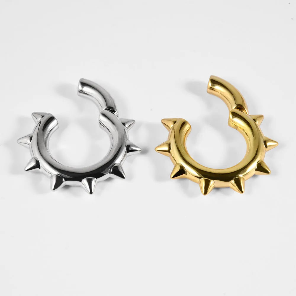 Copper geometric ear stretchers with cone round magnet design in eight different style variations