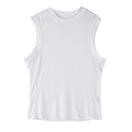 Men's loose fit fitness vest in white or black with quick-dry breathable fabric for summer sports