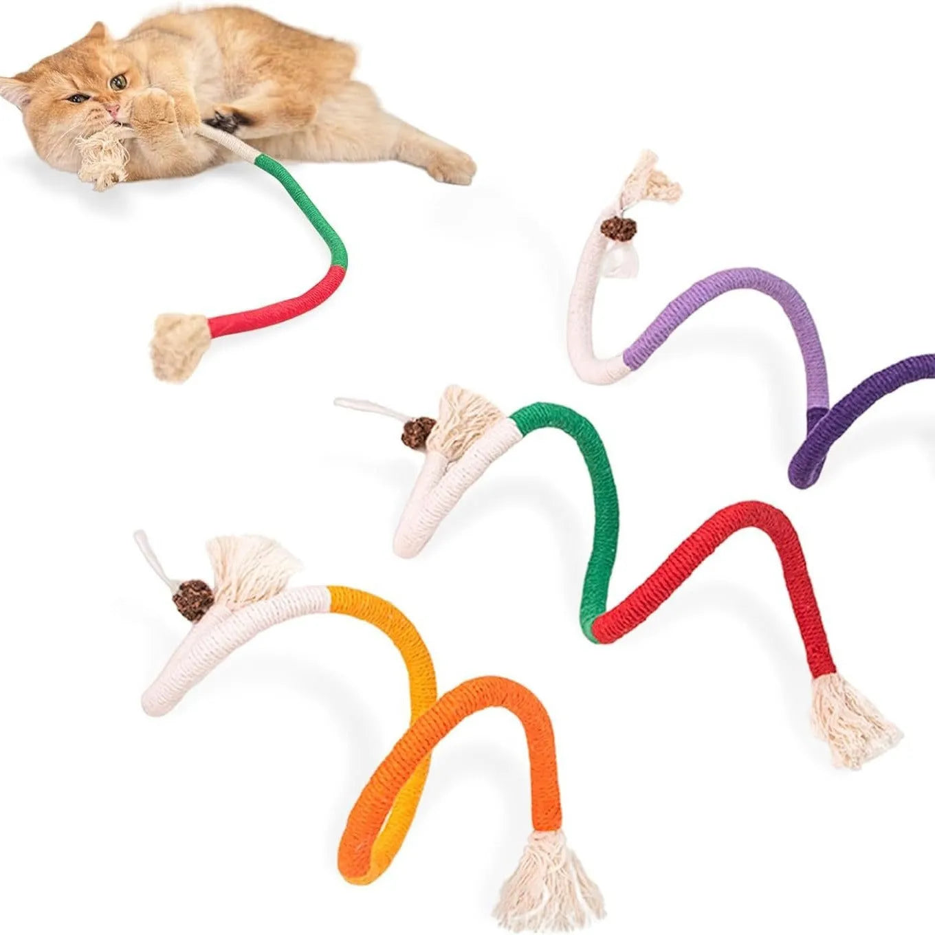 70cm bite-resistant cotton string cat toy with catnip in absolute purple colour