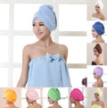 Women's microfiber hair dryer cap in pink, 60x25cm absorbent hair towel with soft fabric