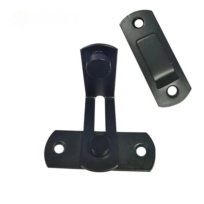 American-style barn door lock with 90-degree hasp for sliding doors in stainless steel or carbon steel