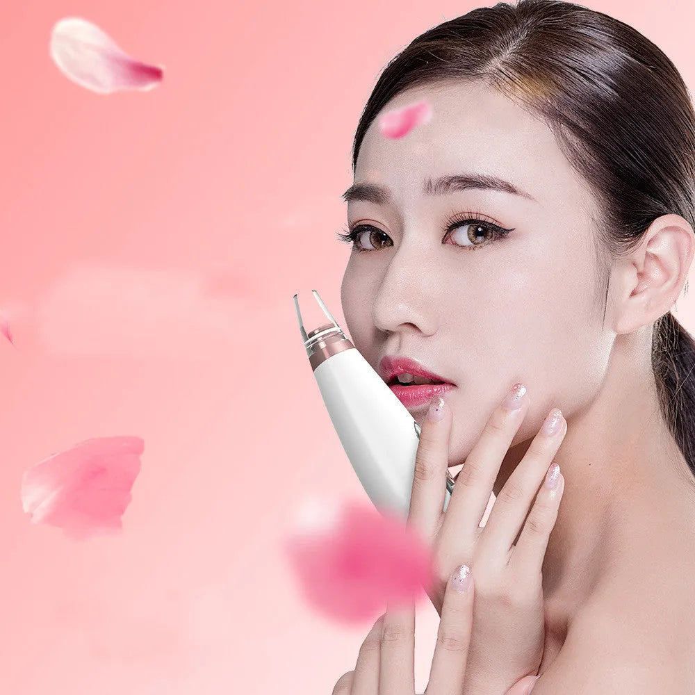 Microcrystalline blackhead remover model LY-9128 with USB charging and black suction nozzle