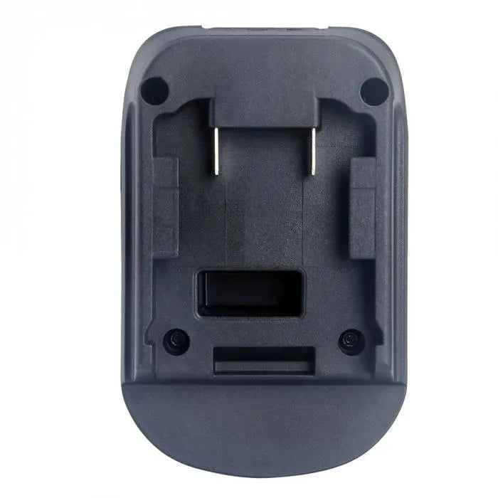 Black Milwaukee to Makita battery adapter measuring 125x90x65cm for DM18M to H99F conversion