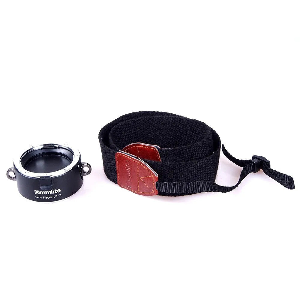 Nikon E-mount camera lens flipper with aluminium alloy construction and stainless steel buckle