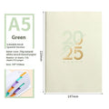 A5 faux leather daily planner notebook showing multiple colour options