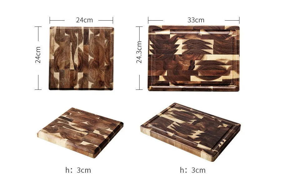 Kitchen household parquet solid wood cutting board in brown made from imported acacia wood with 3cm thickness