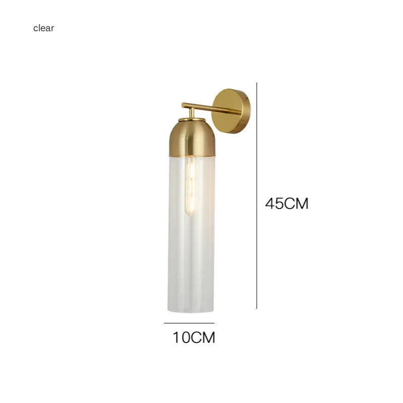 Nordic postmodern creative glass wall lamp for living room, 10x40cm, blue shade option