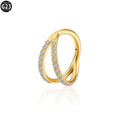 G23 titanium alloy puncture-style lip and nose ring in steel colour or gold finish.