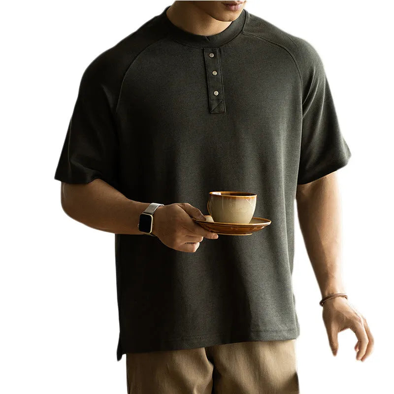 Women's casual pullover top with raglan sleeves in terry texture fabric, shown in smoky gray colour