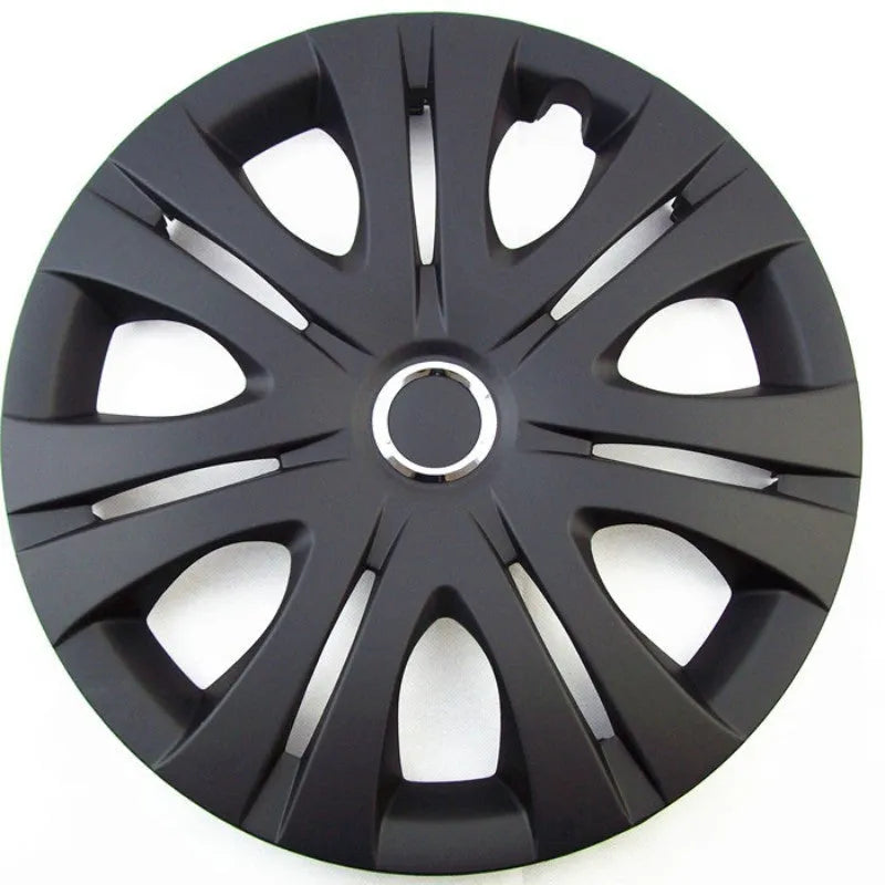 Universal ABS plastic wheel hub cover in black, silver, and electroplating monochrome finishes for car decoration.
