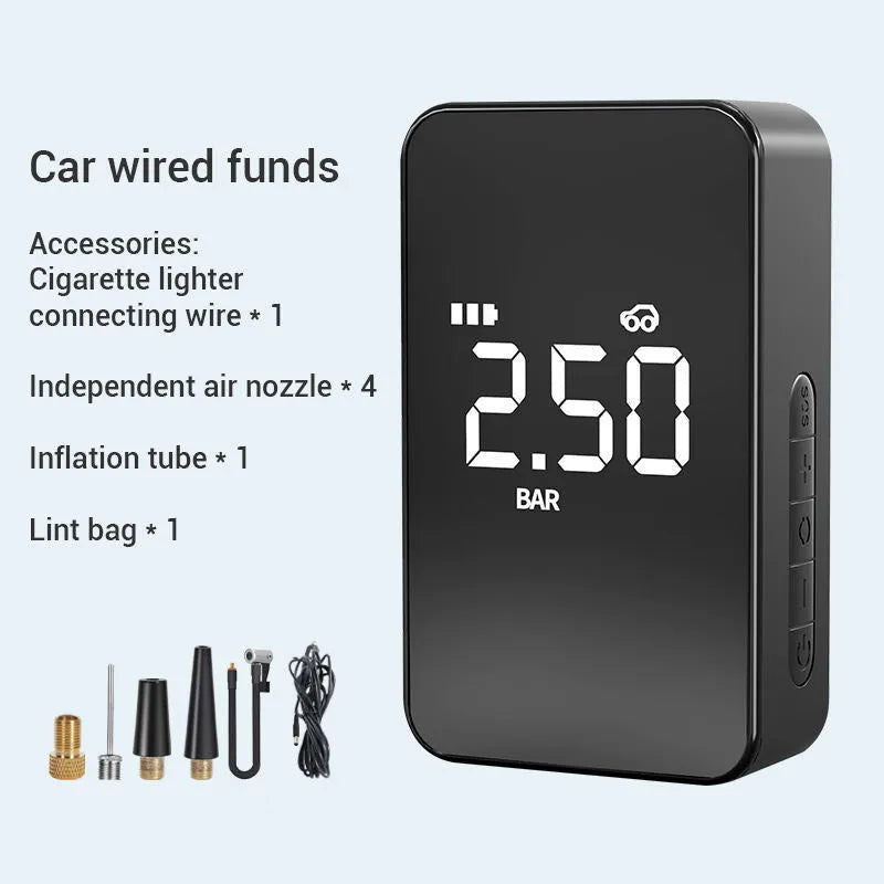 Wireless digital display inflator pump with 140psi pressure for car tyres and inflatables