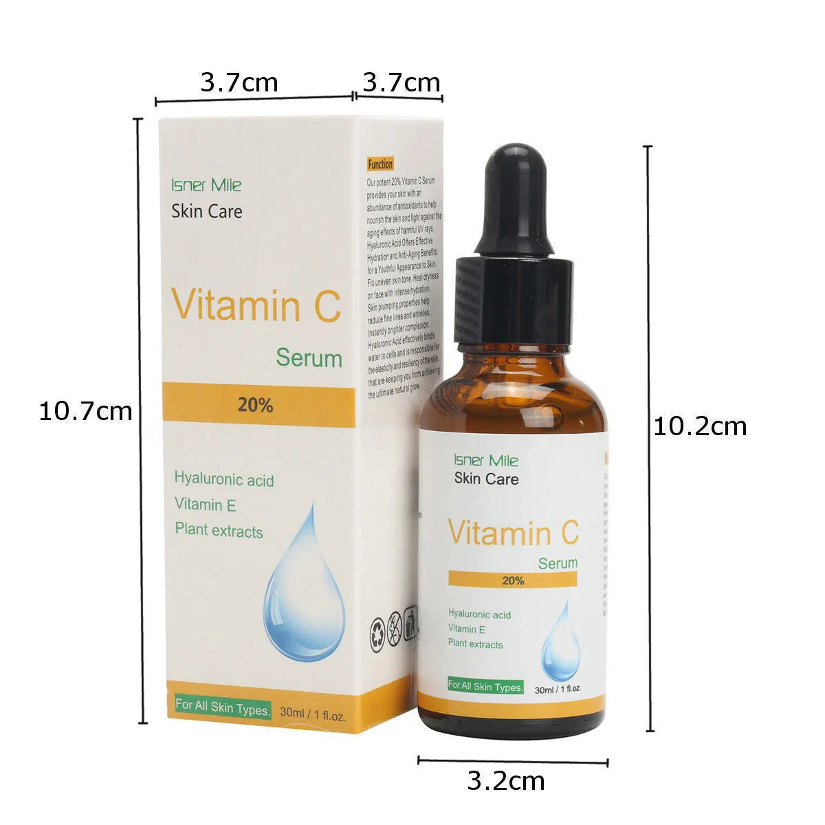 30ml Vitamin C undiluted serum bottle for skin brightening and antioxidant protection