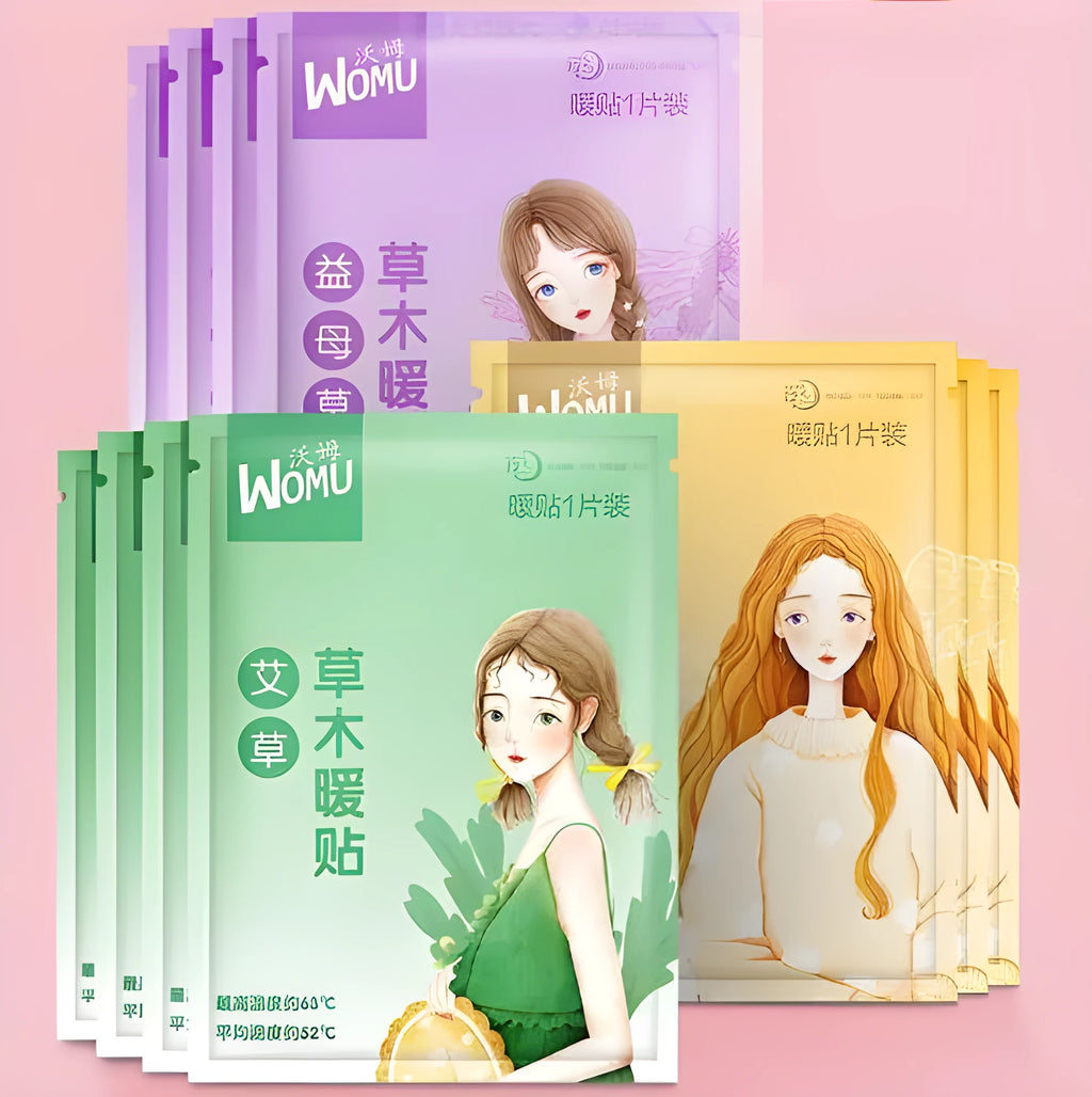 Self-heating argy wormwood plaster in packaging, single-use warm patch for uterus and back