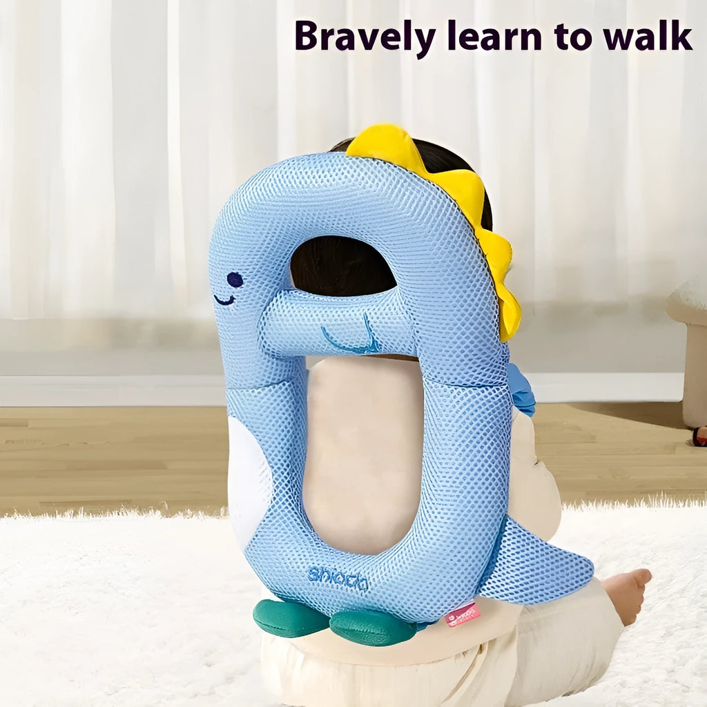 Baby cartoon anti-collision pillow with EPS expandable polystyrene particles, little dinosaur style, for toddler fall protection