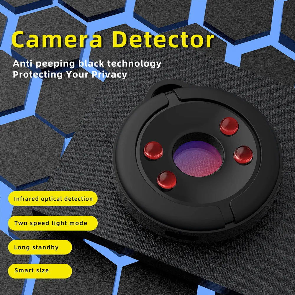 Compact infrared camera detection device with minimalist design for finding hidden surveillance cameras