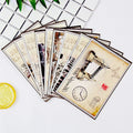 Pack of nine minimalist cartoon-style postcards illustrating retro Paris towers and historic landmarks.