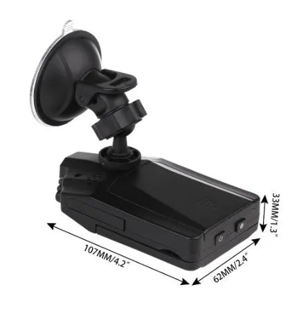 H198 HD six-light infrared night vision car dashboard camera recorder on a windscreen