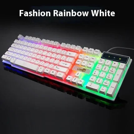 Black and white illuminated USB gaming cable with LED backlight for keyboard connectivity