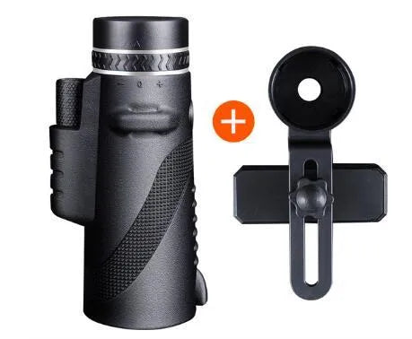 Black 40x60 HD smartphone telescope monocular with fully multi-coated lens for long-range viewing