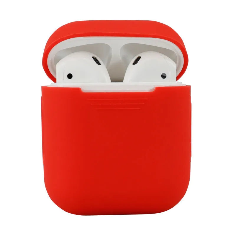 Silicone protective cover case for Apple AirPods in various colours with anti-drop design