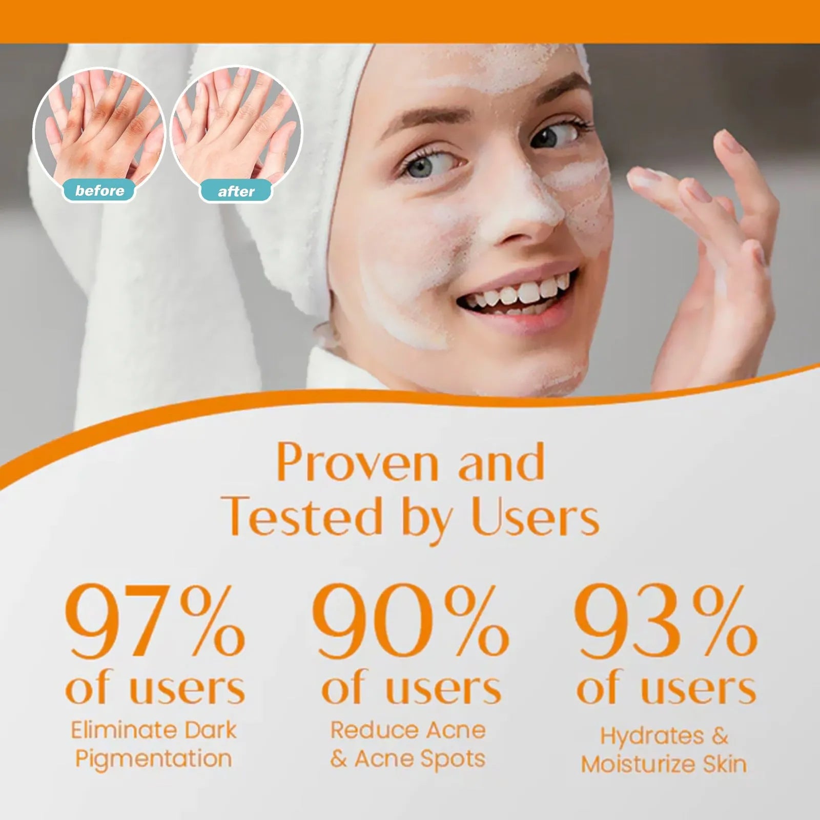 100g whitening vitamin soap bar with kojic acid and hyaluronic acid on a clean background