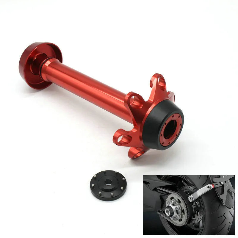 Rizoma rear wheel anti-falling ball for Ducati Diavel 1200 in silver colour, showing mounting on motorcycle
