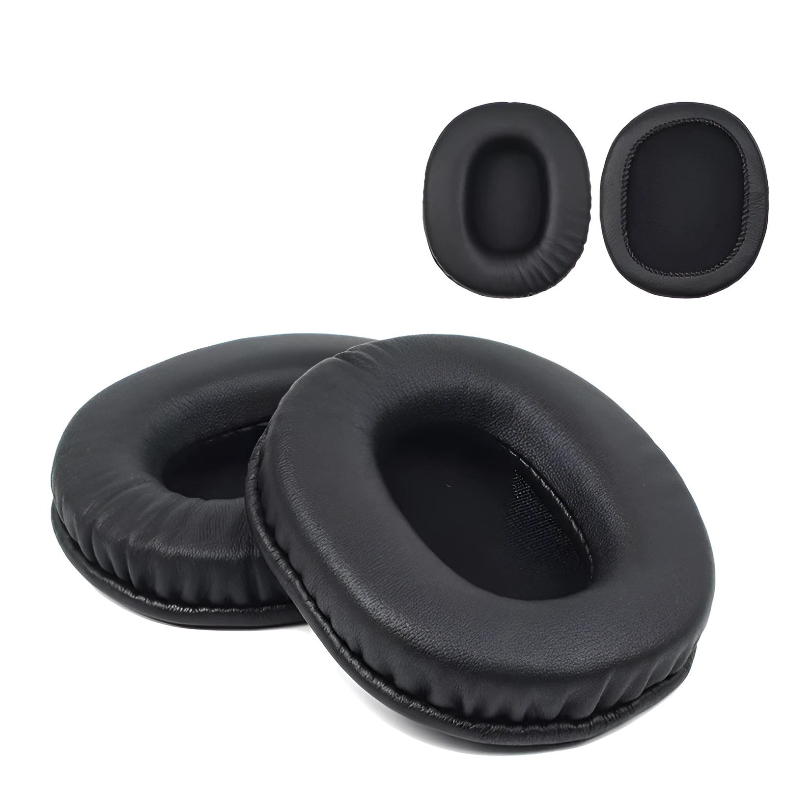 Black soft PU leather replacement ear pads for Sony MDR-1R headphones, 2 pieces shown.