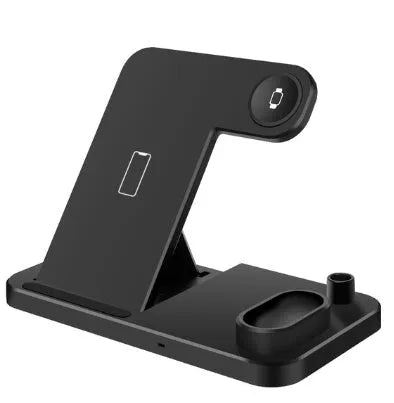 4-in-1 wireless charging station with adjustable magnetic stand for phone and Apple Watch